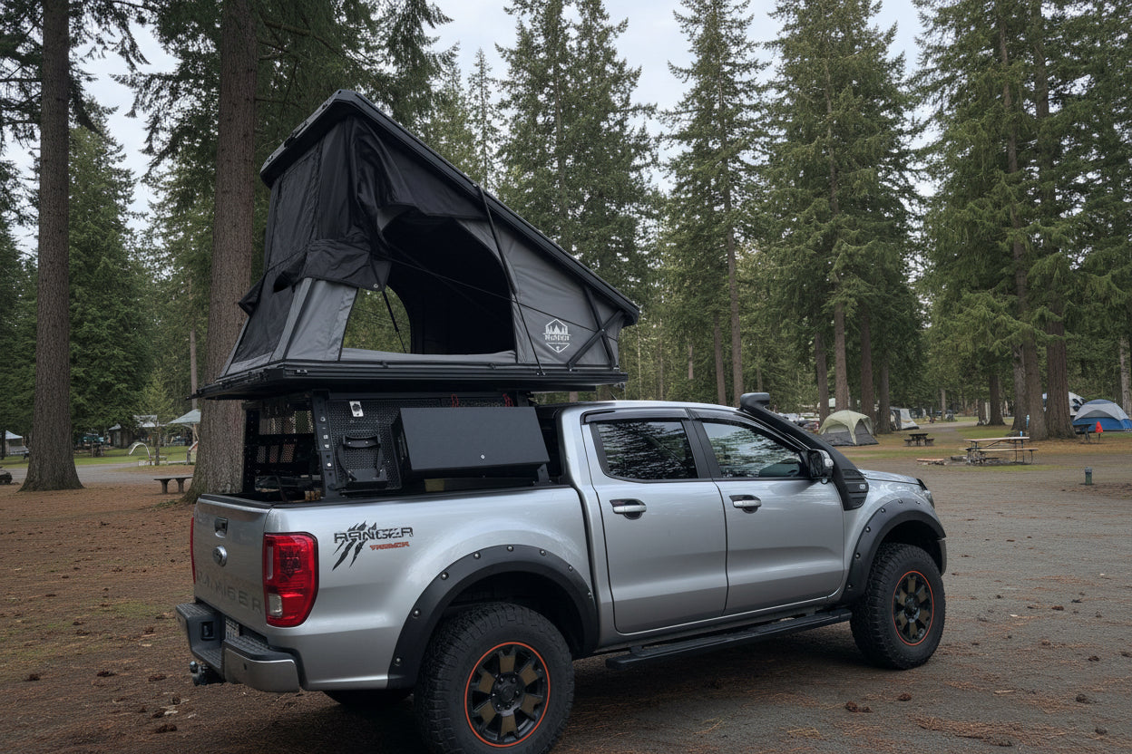 Trapeziod style roof top tent