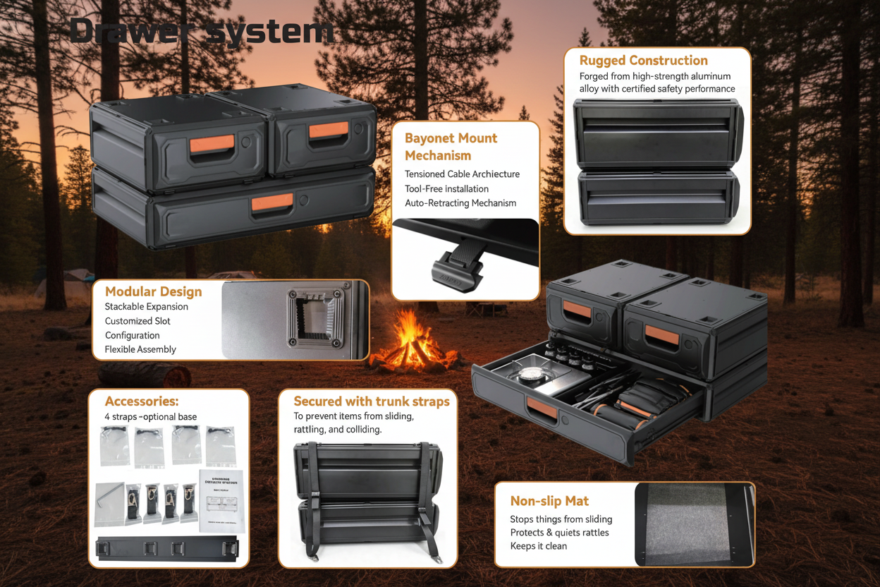 Lightweight wildwood -aluminum drawer system