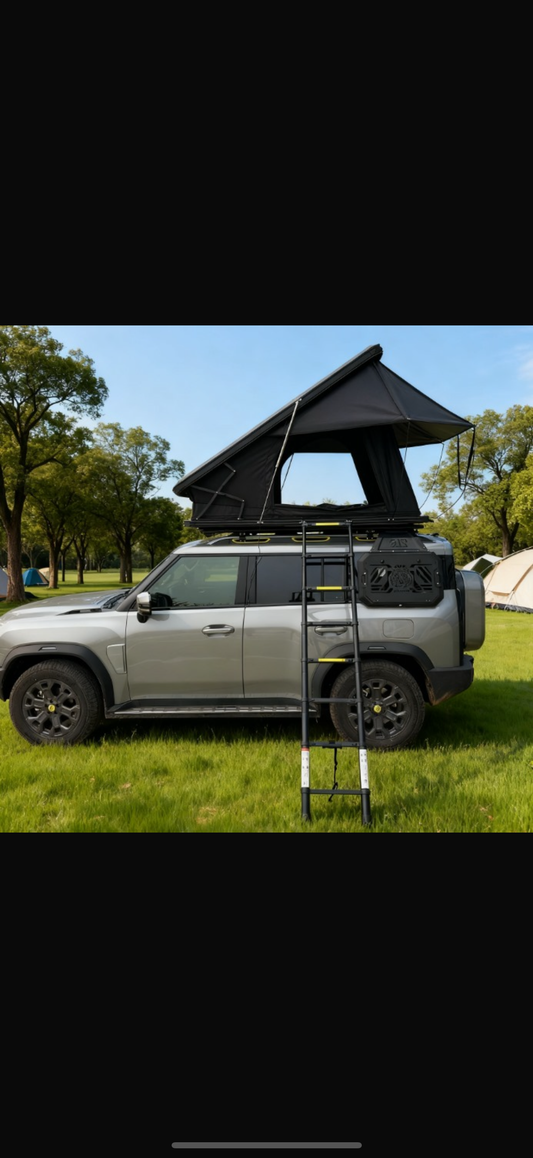 Trapezoid aluminum hard shell rooftop tent