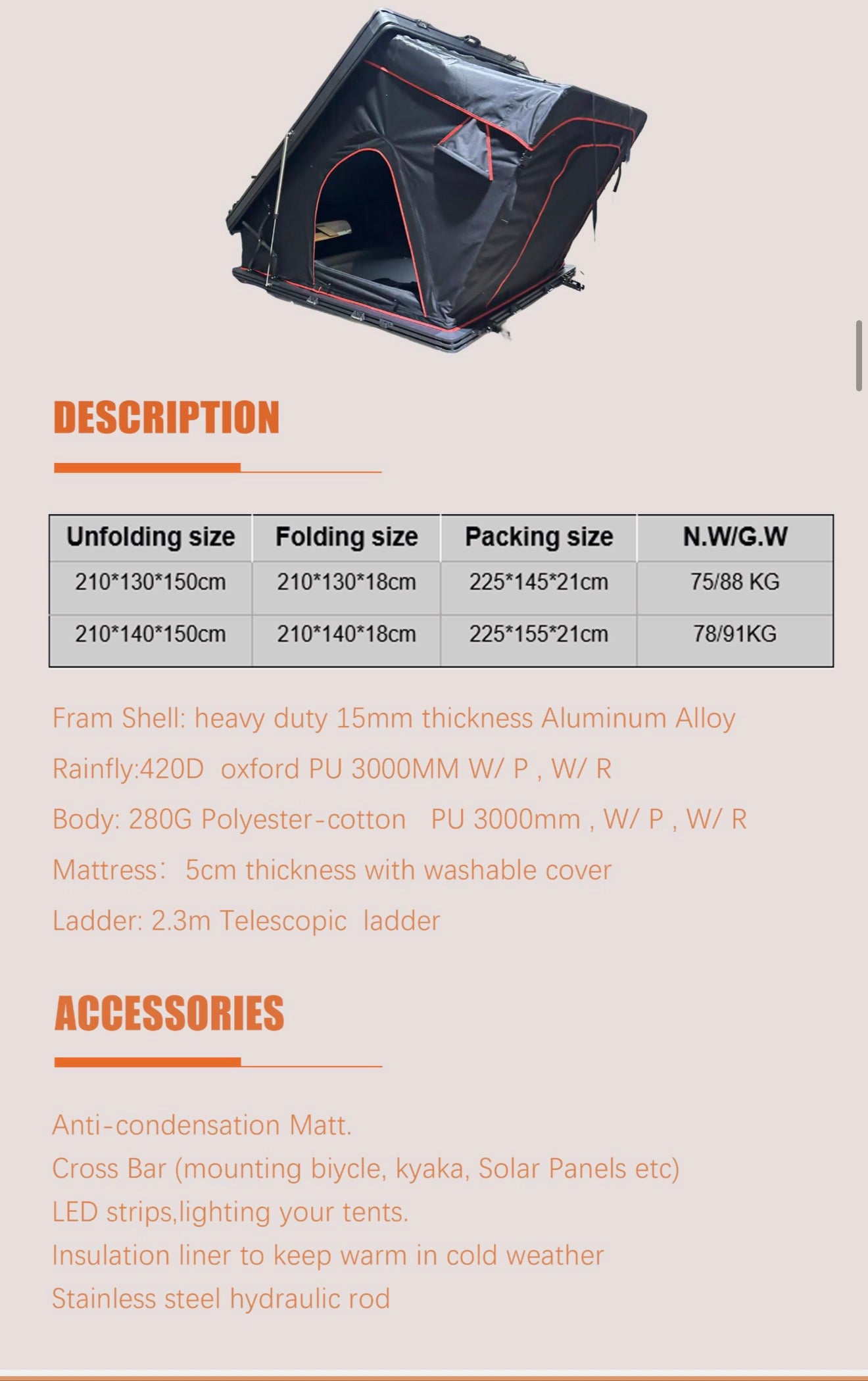 Trapper XL-Alumnium Hardshell Roof Top Tent