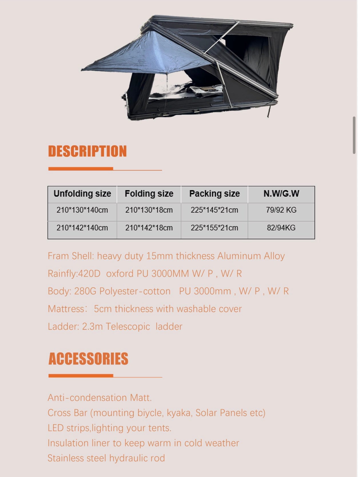 Sand Trooper -Wildwood -Aluminum Hard Shell Rooftop tent